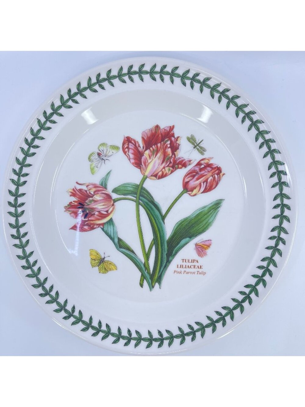 vintage portmeirion botanic garden tulipa liliaceae pink parrot tulip plate